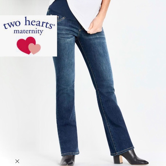 Two Hearts Maternity Secret Fit Belly Bootcut Jeans - Picture 1 of 8